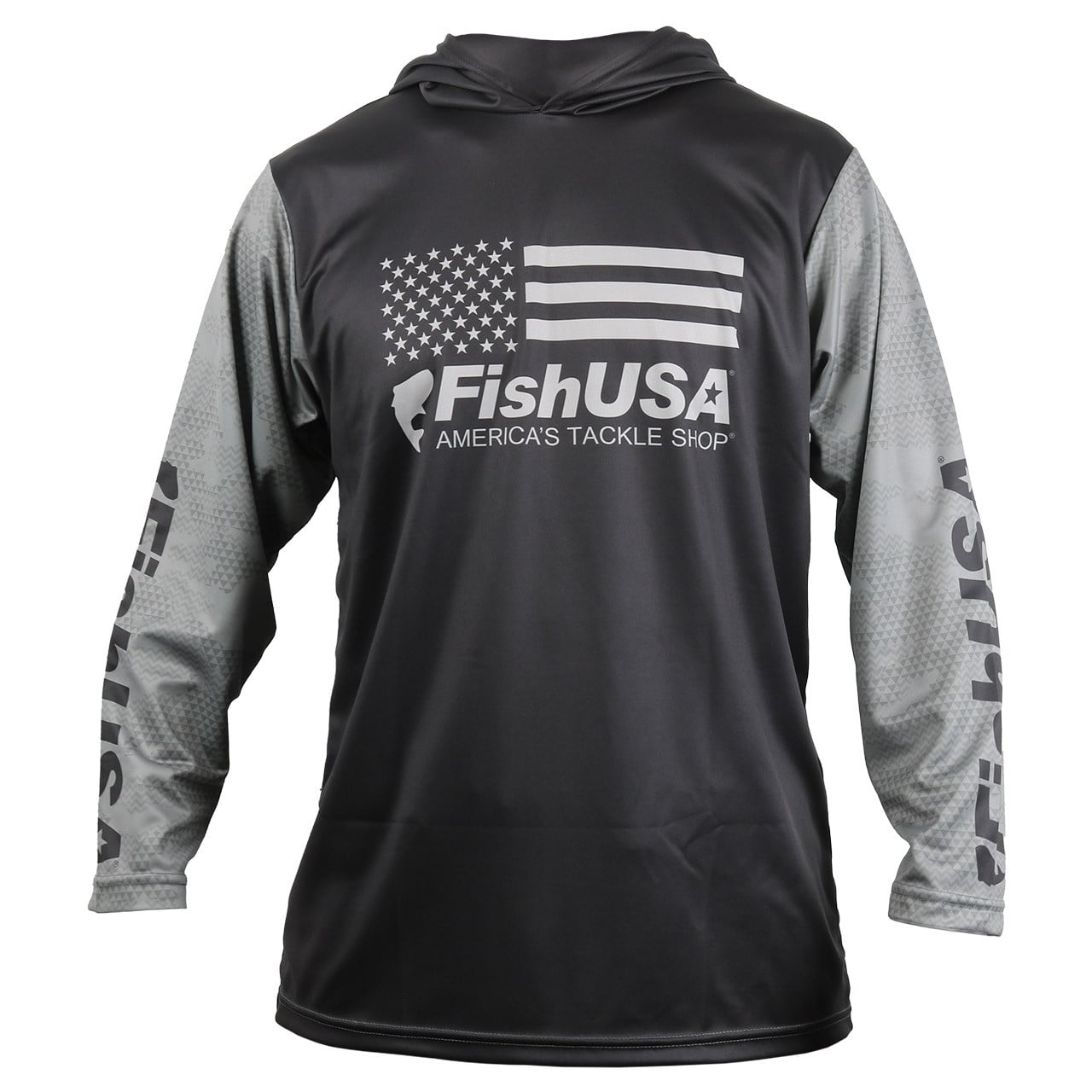 FishUSA Black Ops Hooded Performance Fishing Shirt front