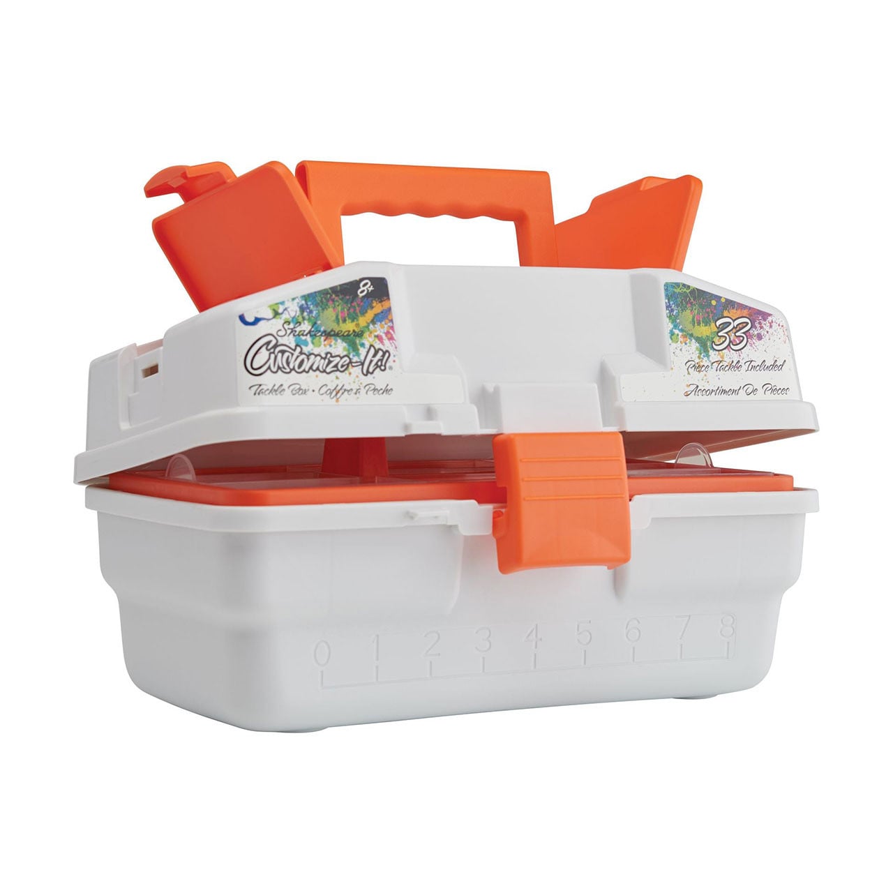 Shakespeare Customize-It Tackle Box showing all compartments open