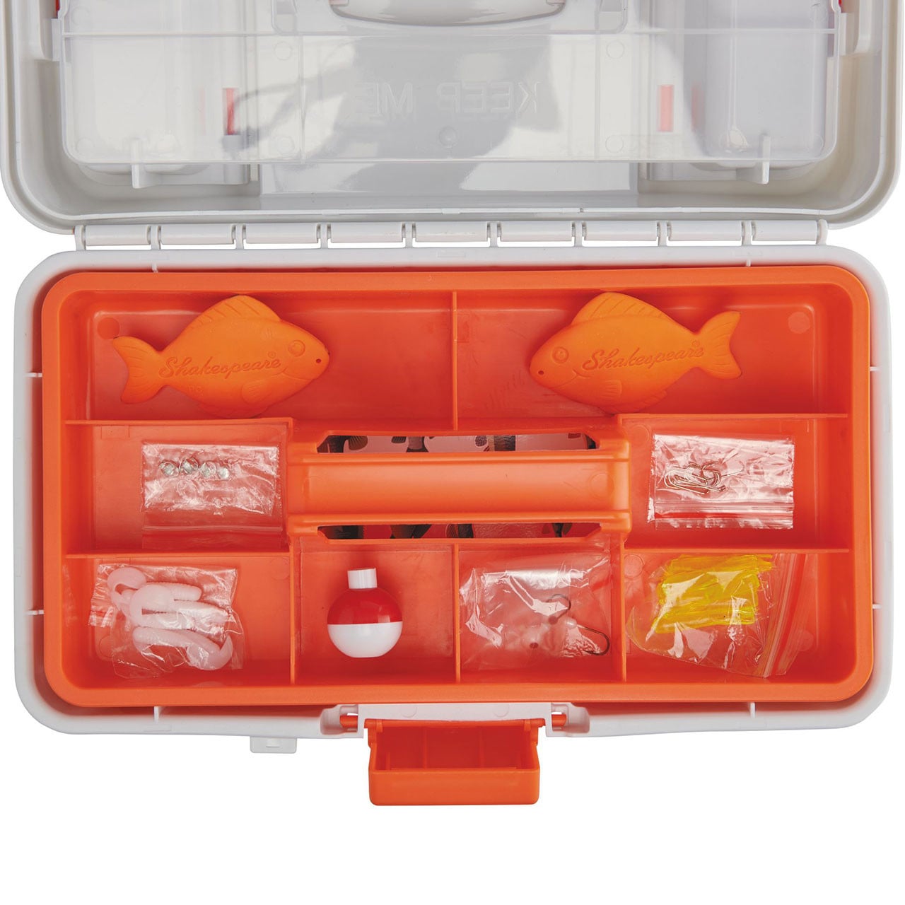 Shakespeare Customize-It Tackle Box open showing contents