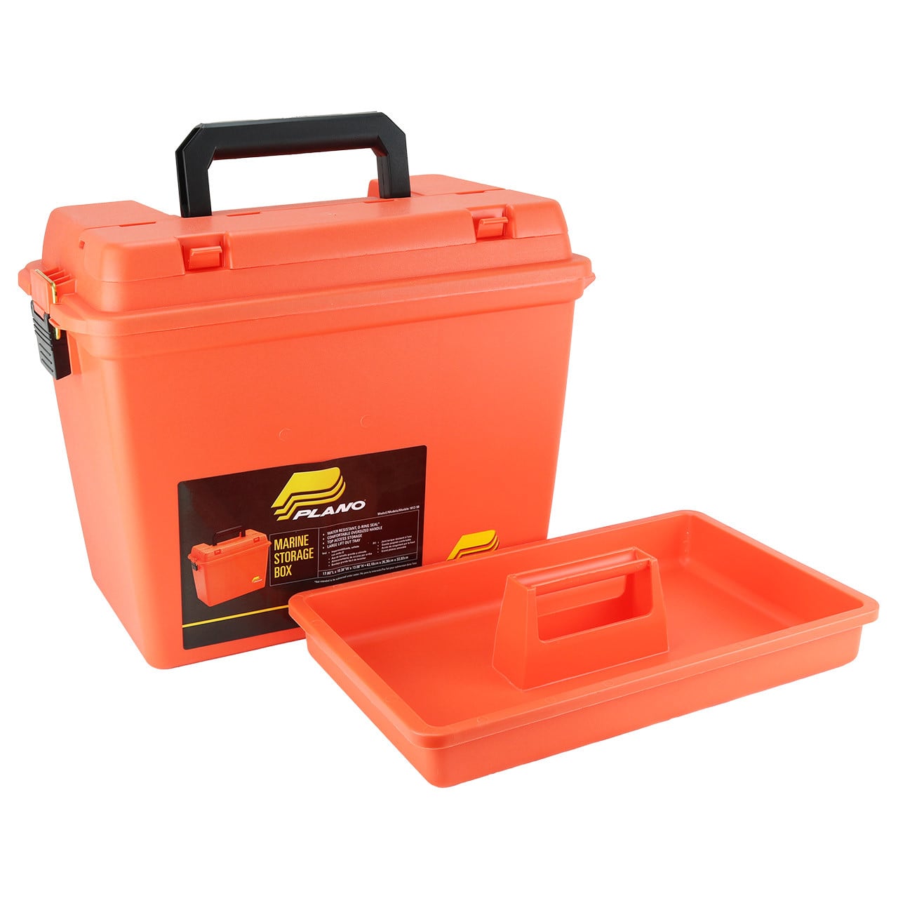 Plano Marine Emergency Supply Box with Shelf in front of supply box
