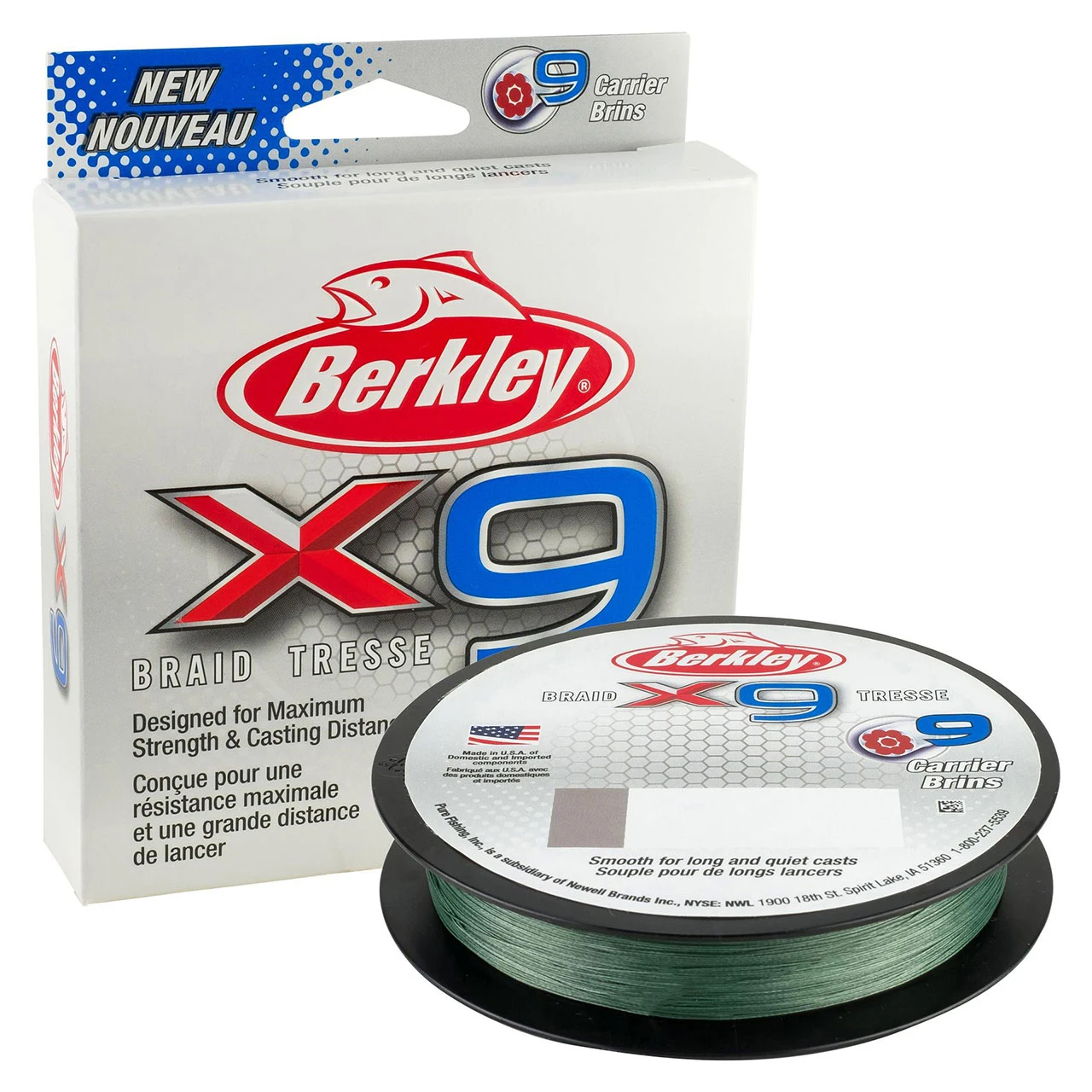 Berkley X9 Braid color Low-Vis Green with box