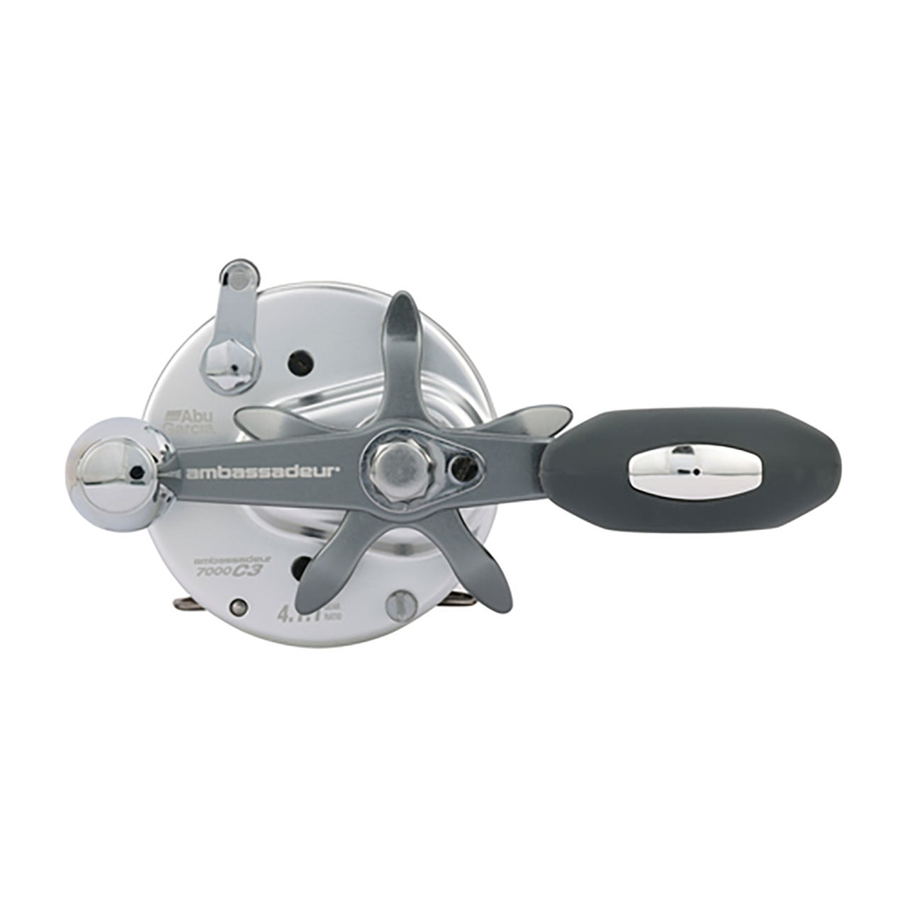 Abu Garcia Ambassadeur C3 Round Casting Reel model C3-7000 handle view