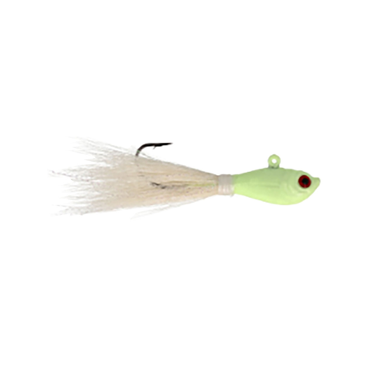 Eagle Claw Lazer Sharp Fish-Head Bucktail Jig color Glow