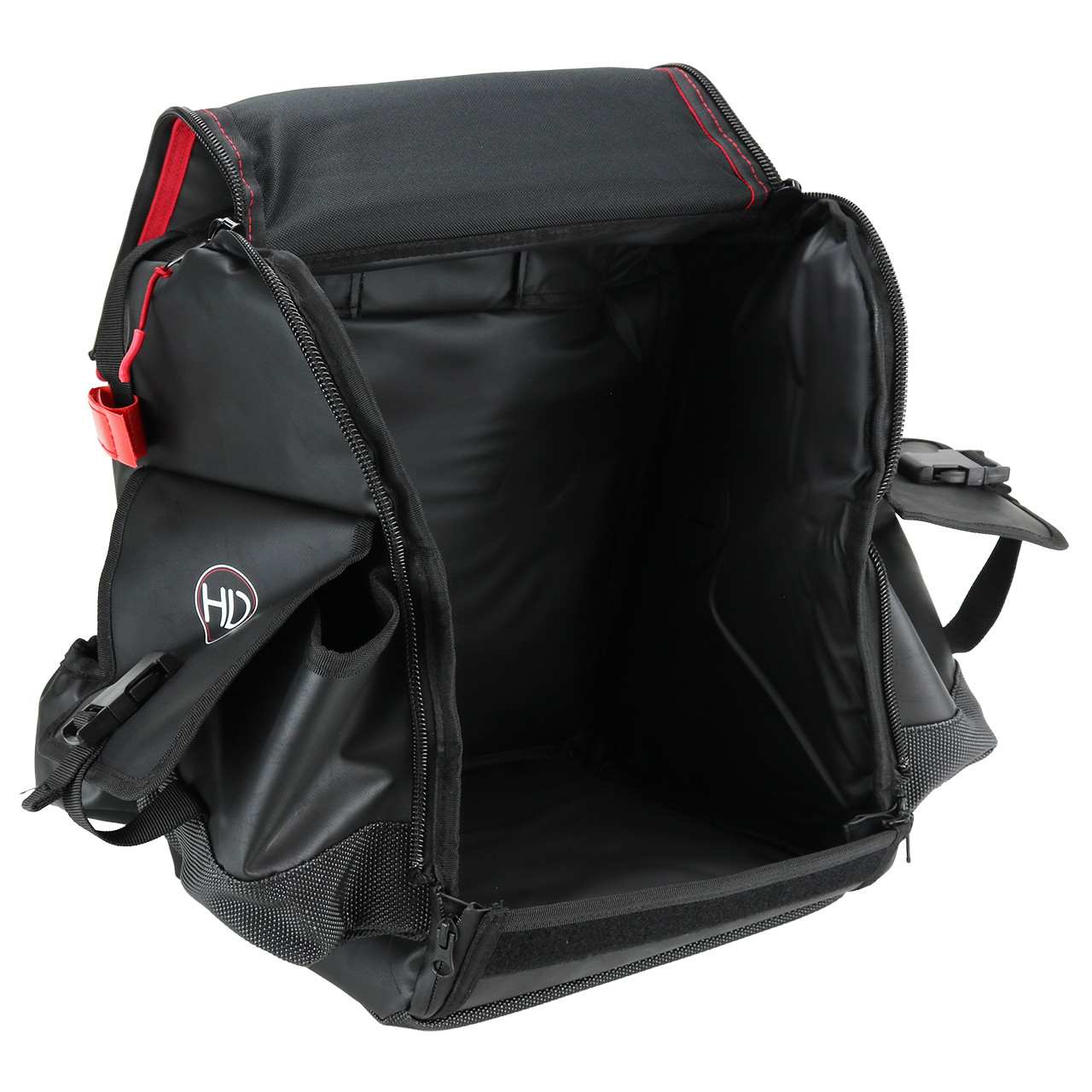 HD Innovations Shuttle Bag at an angle while open