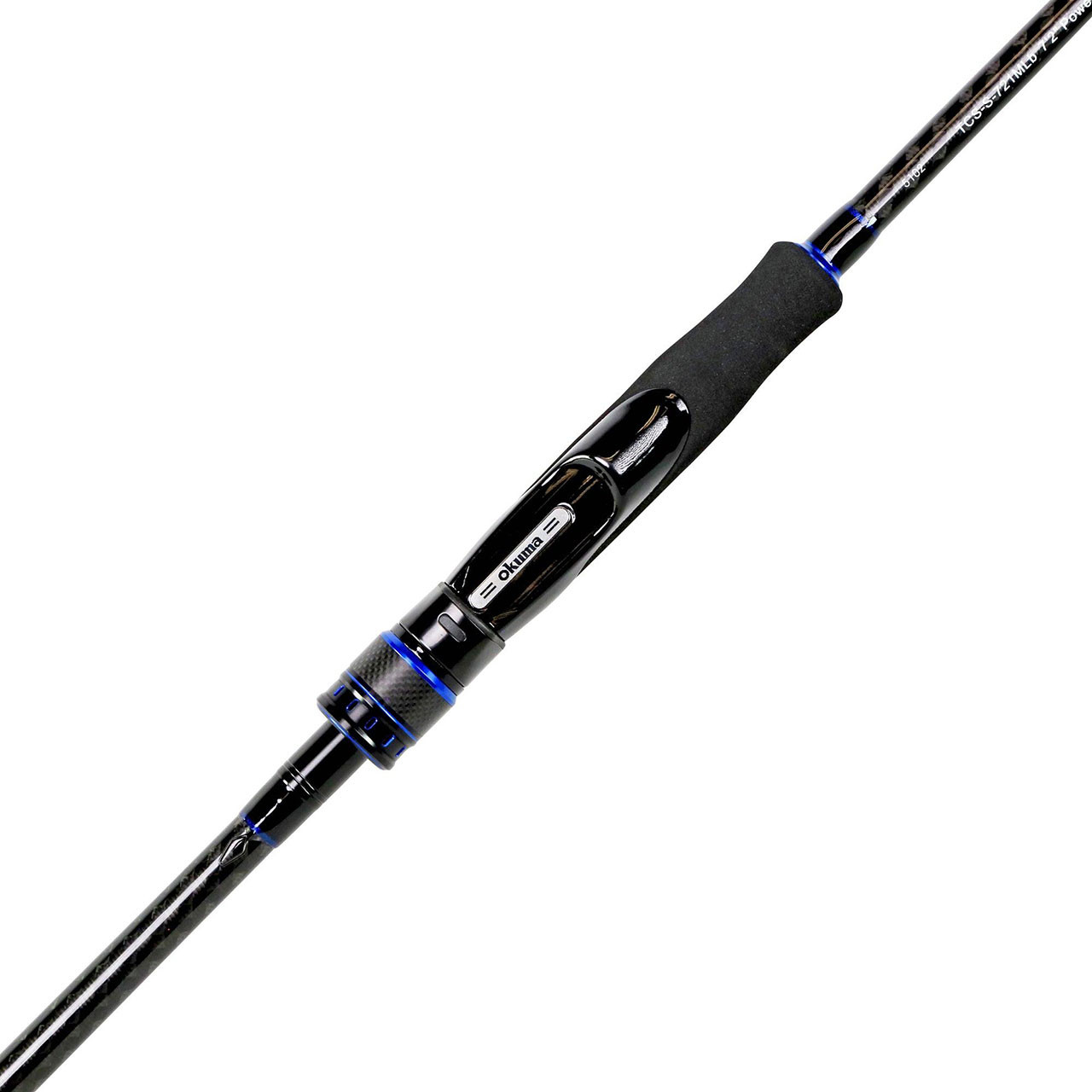 Okuma TCS "B" Bass Spinning Rod close up of reel seat