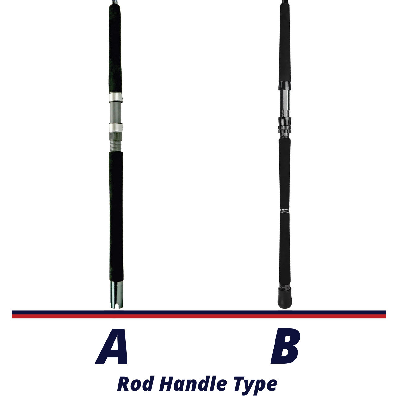 Okuma DTR Custom Offshore Spinning Rod handle comparison chart