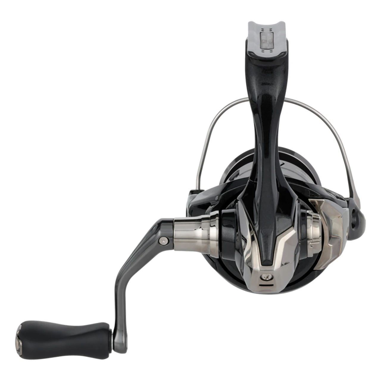 Shimano Miravel A Spinning Reel model MIR1000A with handle A back view of reel
