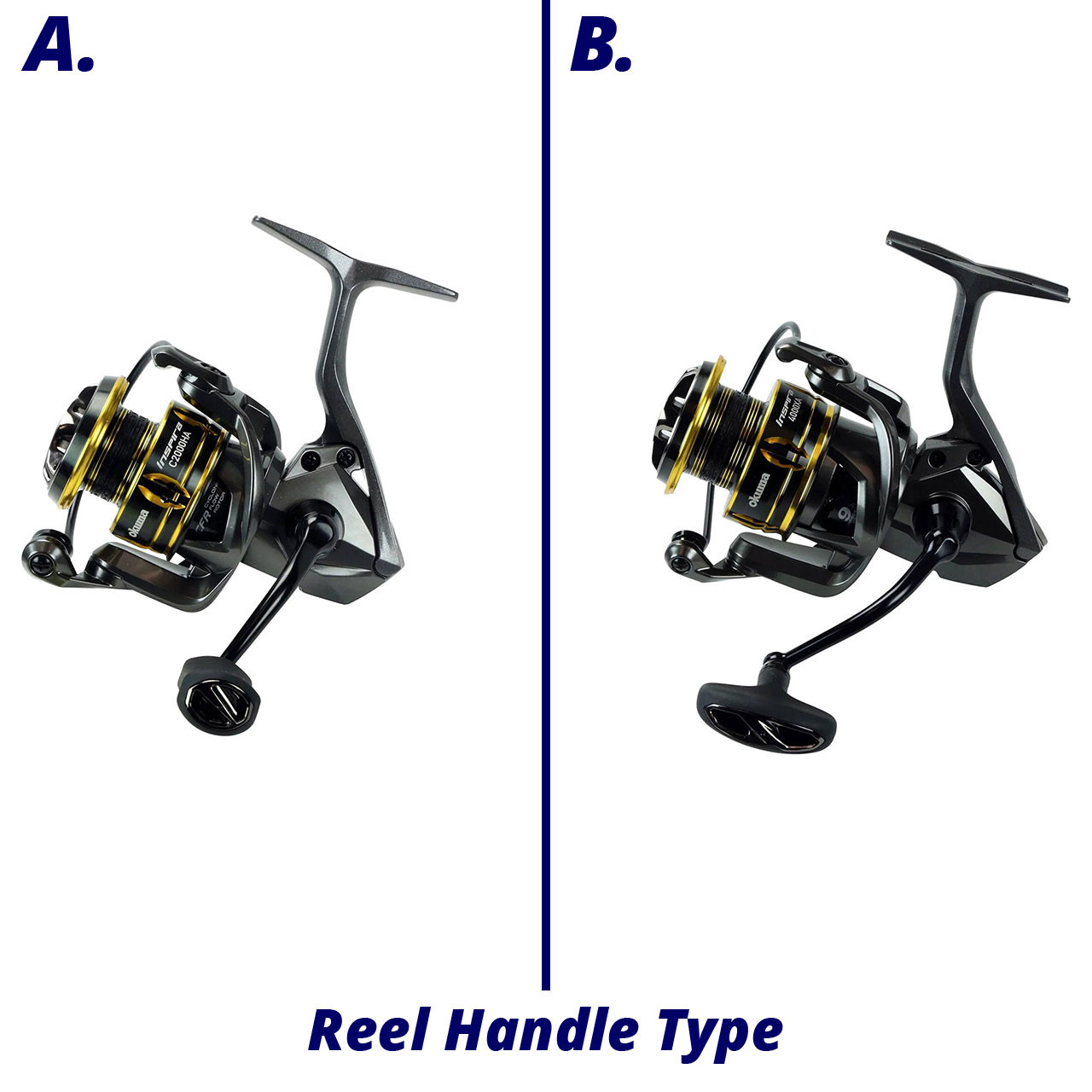 Okuma Inspira ISX Spinning Reel handle comparison chart