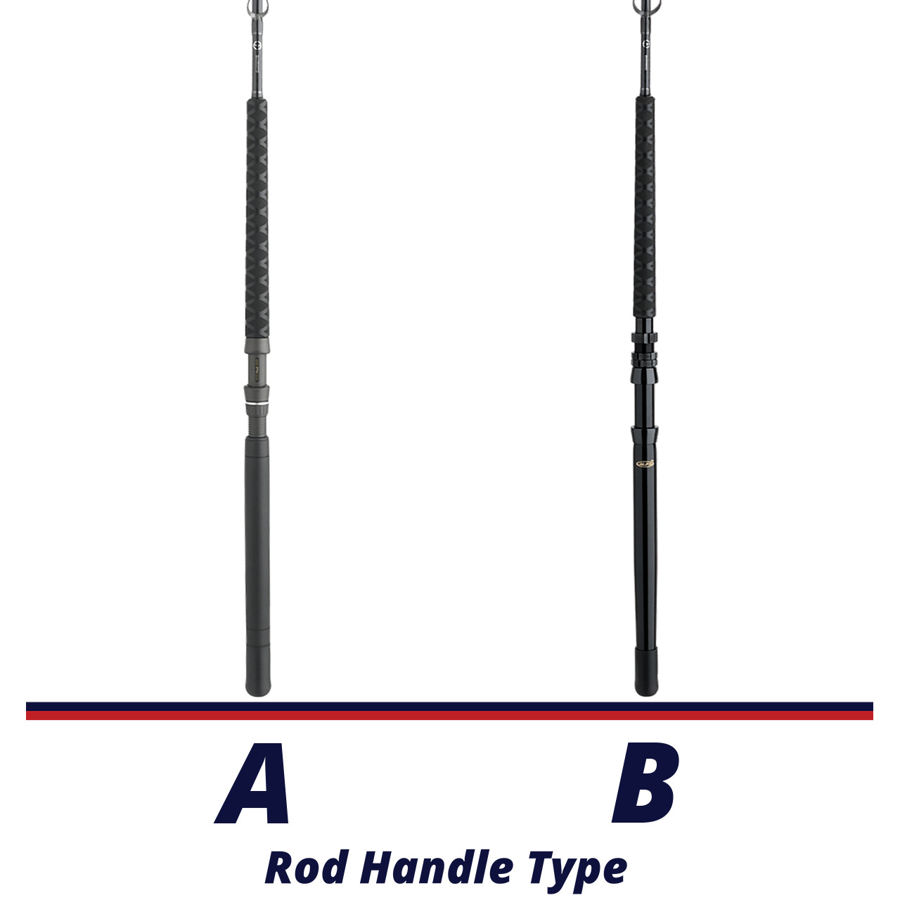 Shimano Talavera B BW Trolling Rod handle A and handle B comparison chart