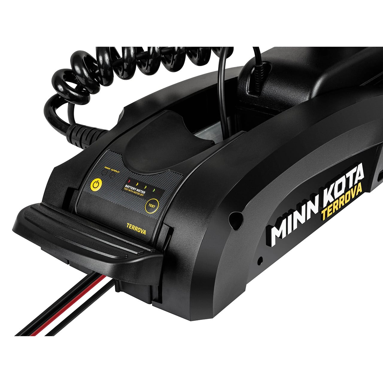 Minn Kota Terrova 2 Kayak Trolling Motor close up of stow and deploy lever