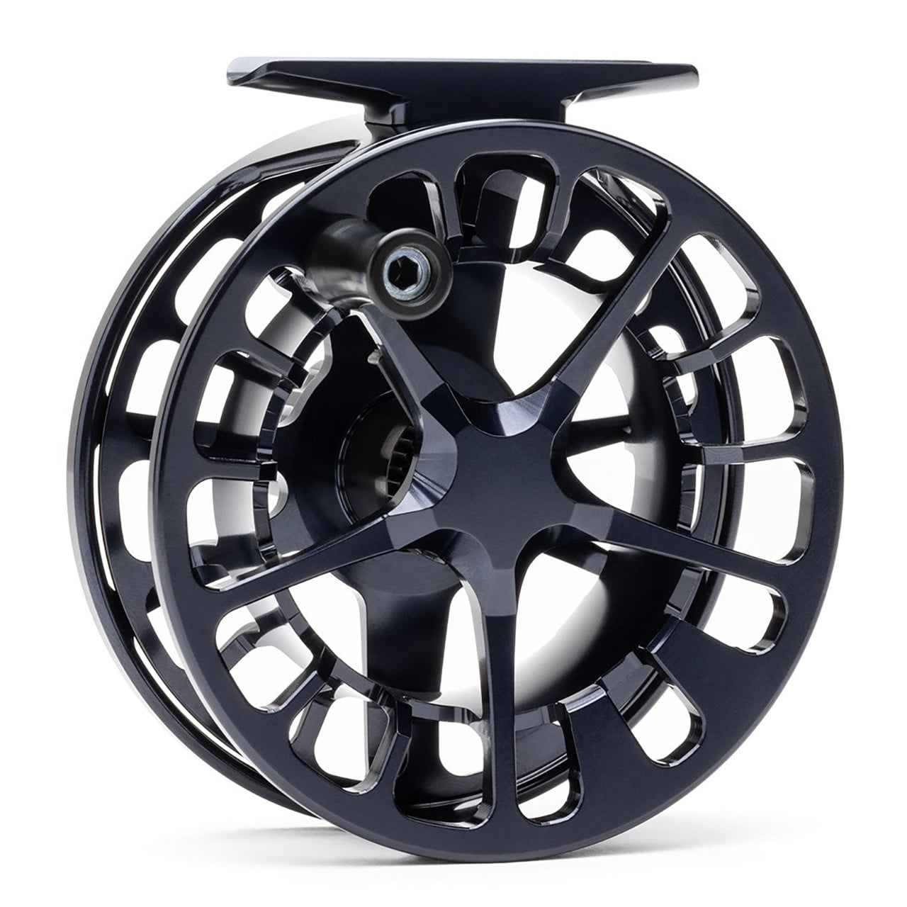 Lamson Guru X Fly Reel color Blue Steel back side