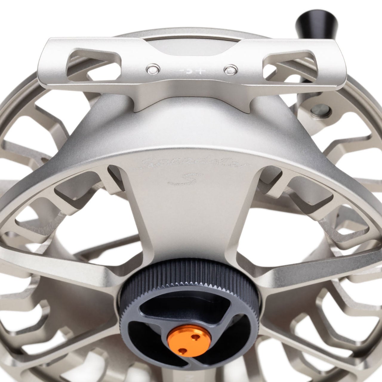 Lamson Speedster S-Series Fly Reel color Ember top view of frame