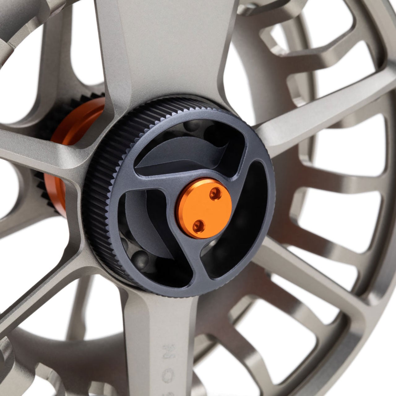 Lamson Speedster S-Series Fly Reel color Ember close up of drag knob