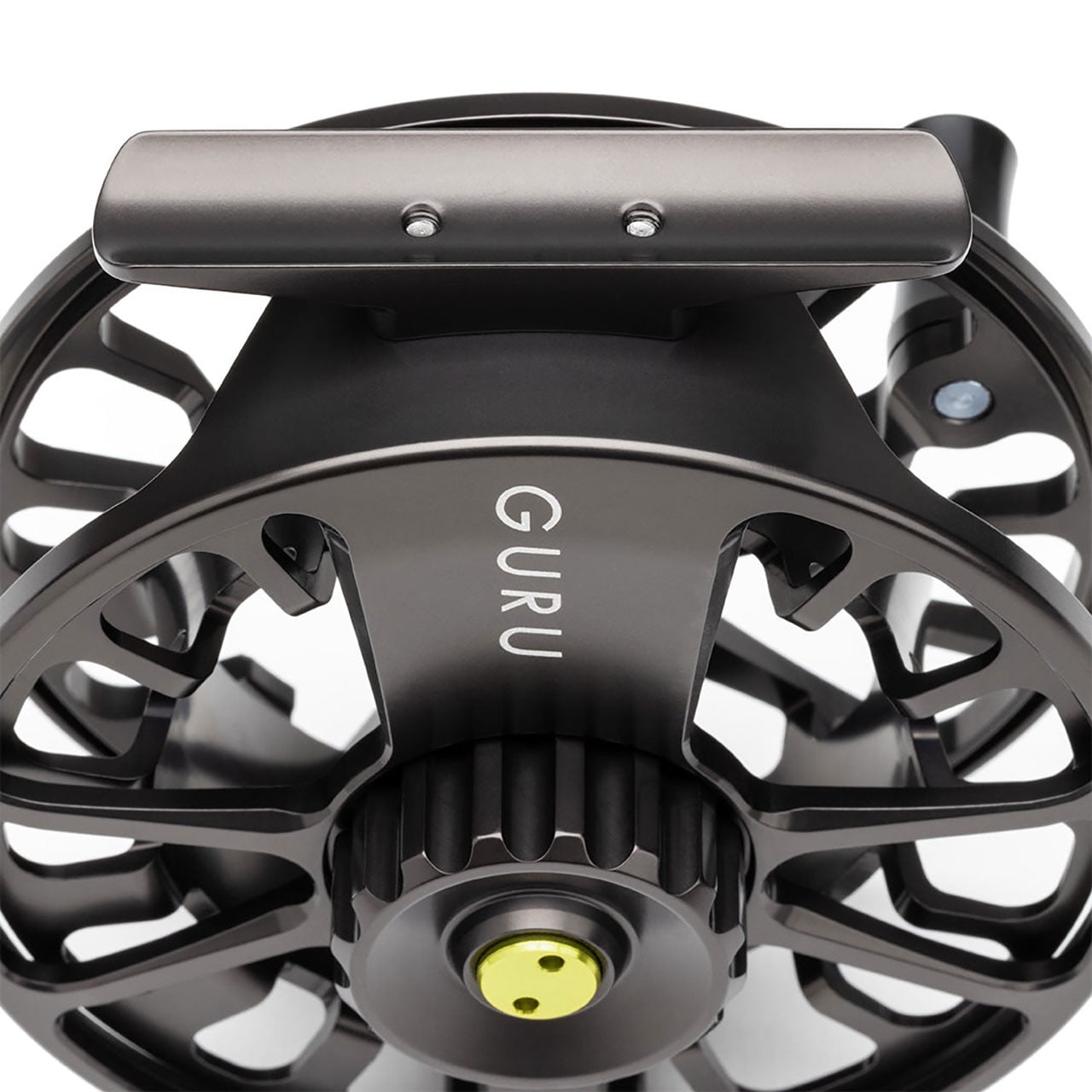 Lamson Guru X Fly Reel 2-Pack color Halo top view of frame of reel