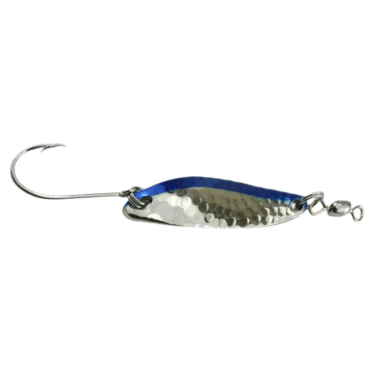 Gibbs Croc Casting Spoon color Hammered Chrome Blue Stripe