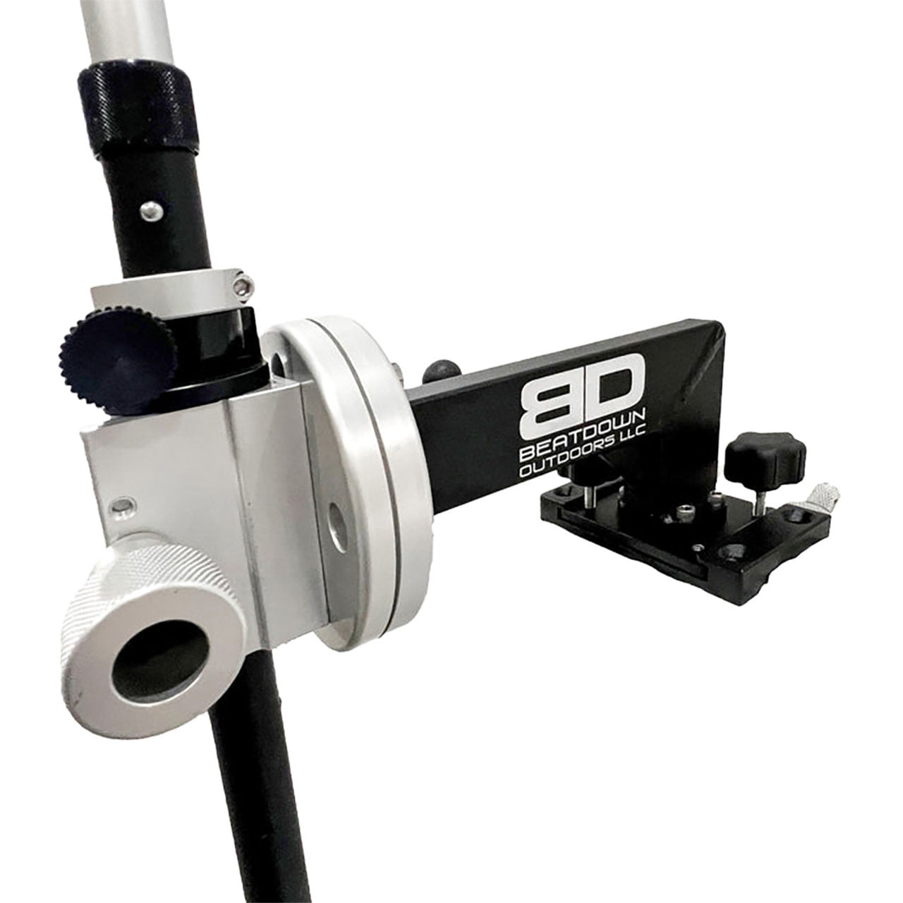 BeatDown Outdoors Sport Track Breakaway Transducer Pole front angle view of 4x8 arm
