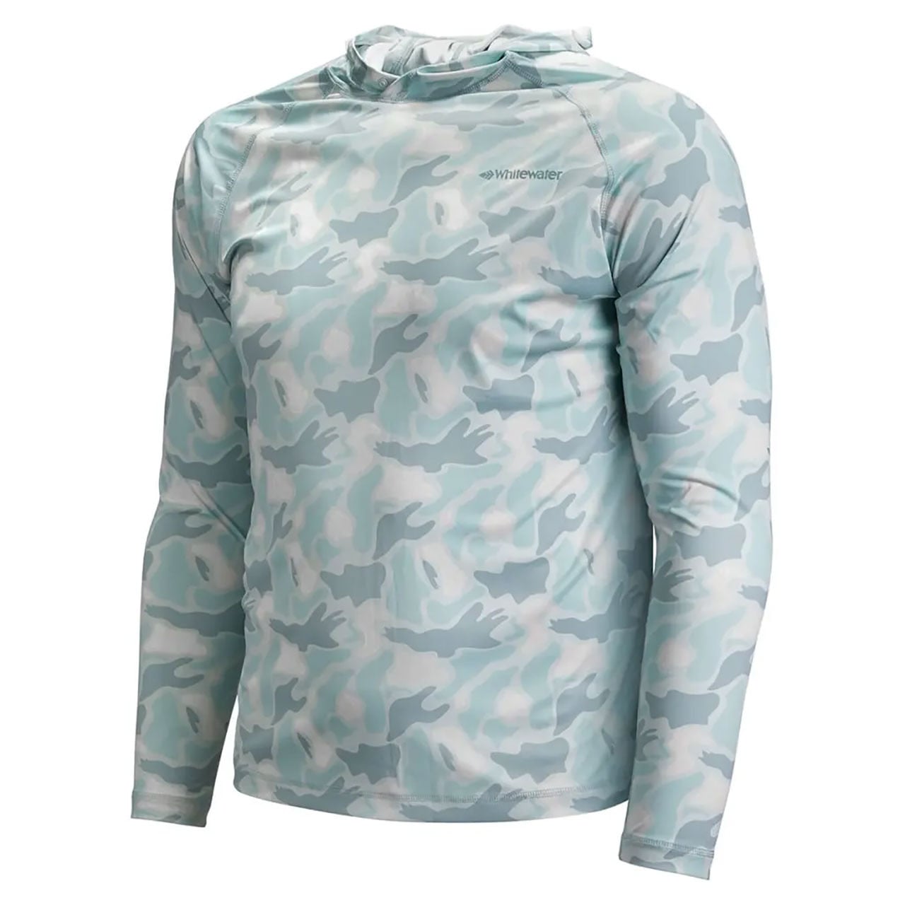 Whitewater Rays Performance Hoodie color Seafoam Camo front view