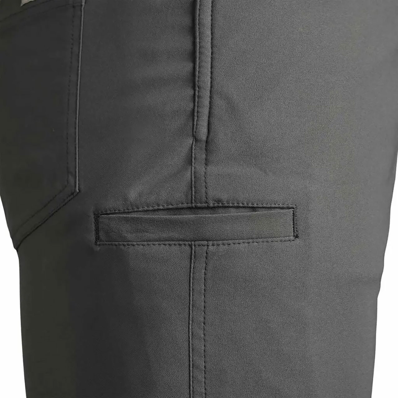 Whitewater Everyday Pant color Charcoal close up of drop-in pocket