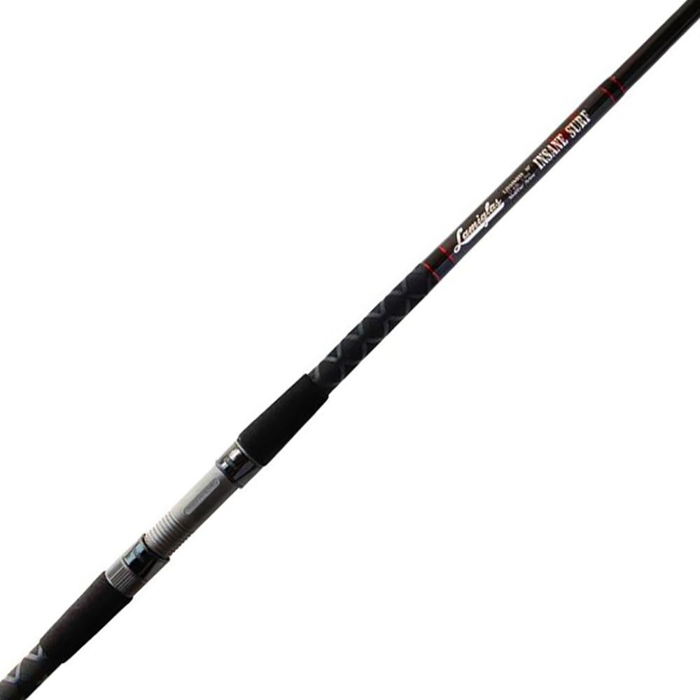 Lamiglas Insane Surf Spinning Rod close up of blank and reel seat