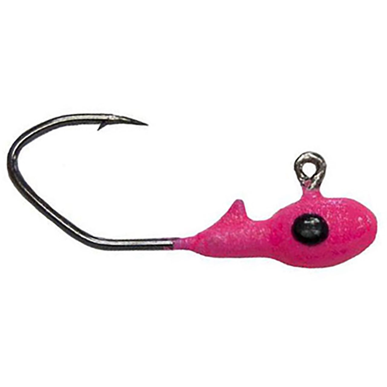 Bobby Garland Mo'Glo Overbite Sickle Jig Heads color Mo'Glo Pink