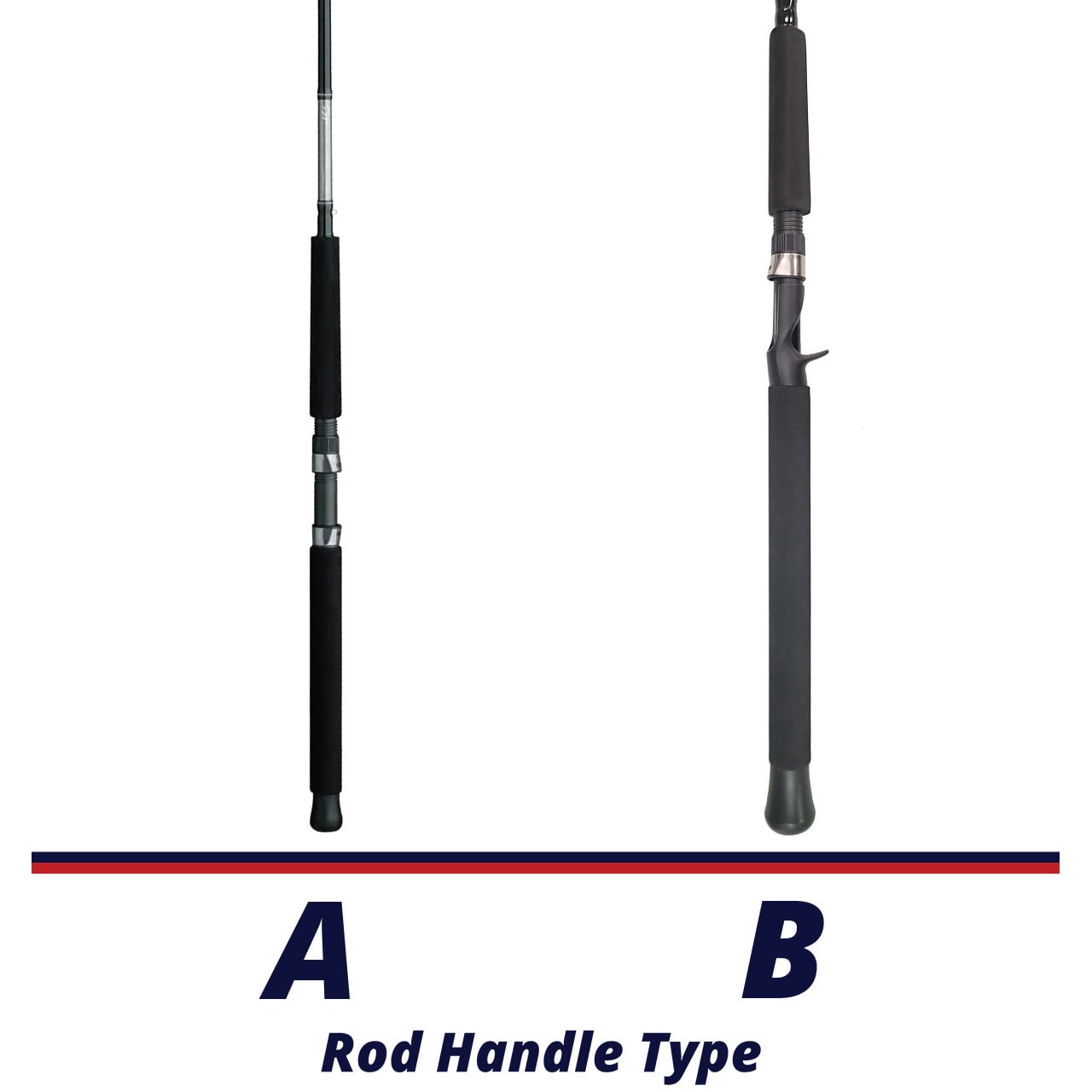 Daiwa Great Lakes Trolling Rod handle comparison chart