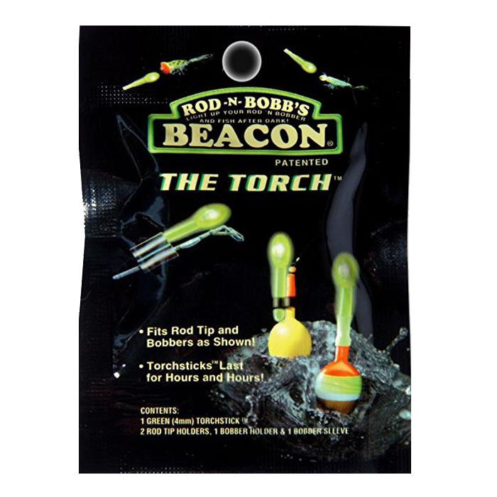 Rod-N-Bobb's Beacon Torch Lightsticks color Green in packaging