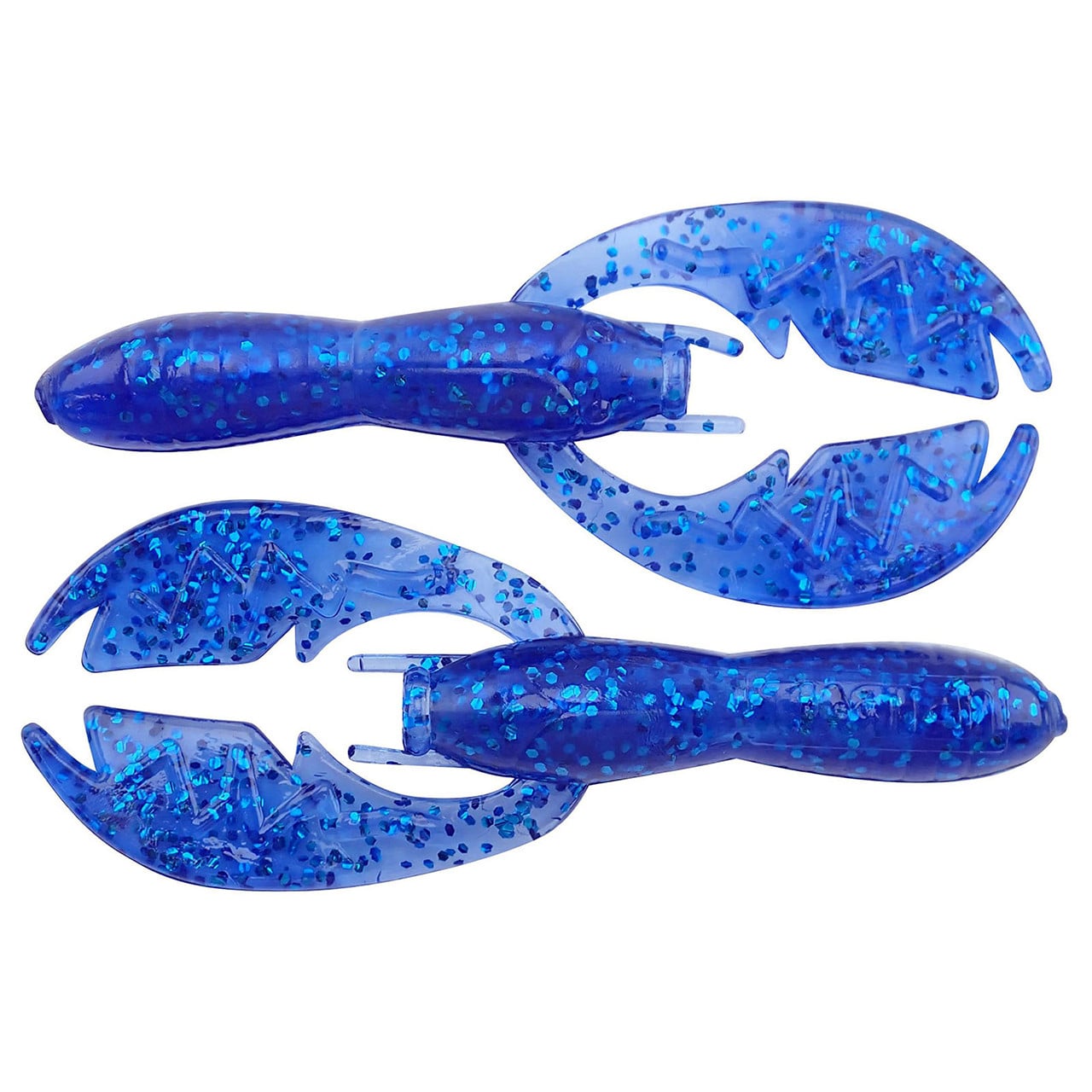 NetBait BaitFuel Baby Paca Craw Soft Bait in Sapphire Blue, featuring flapping claws and BaitFuel scent dispersion.