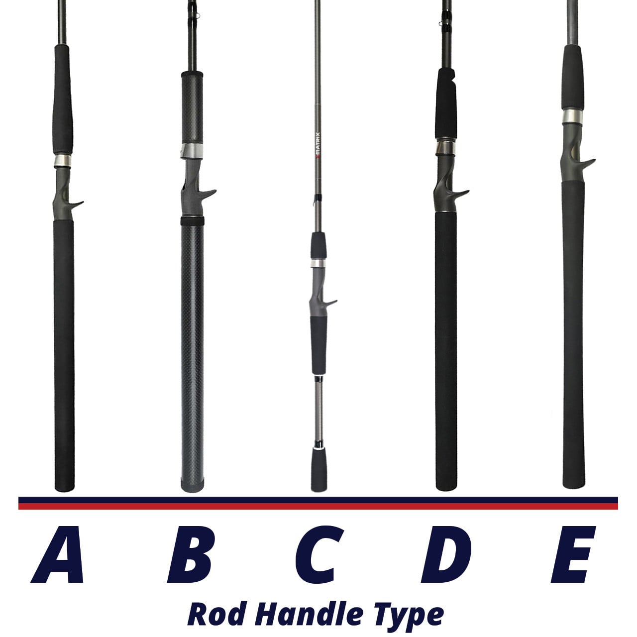 Douglas XMatrix DXC Casting Rod handle comparison chart