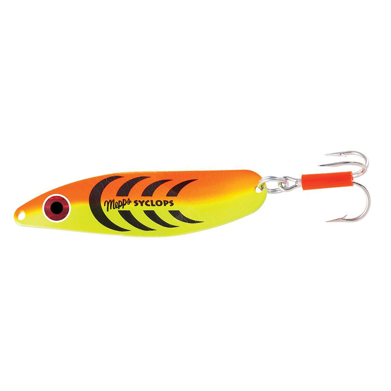 Mepps Syclops Spoon color Hot Orange Chartreuse