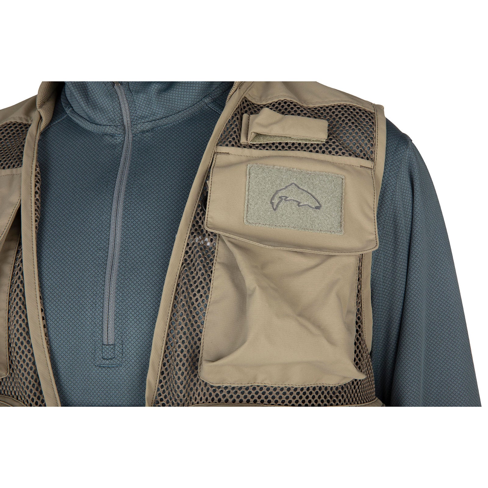 Simms Men's Tributary Fishing Vest view of Simms logo