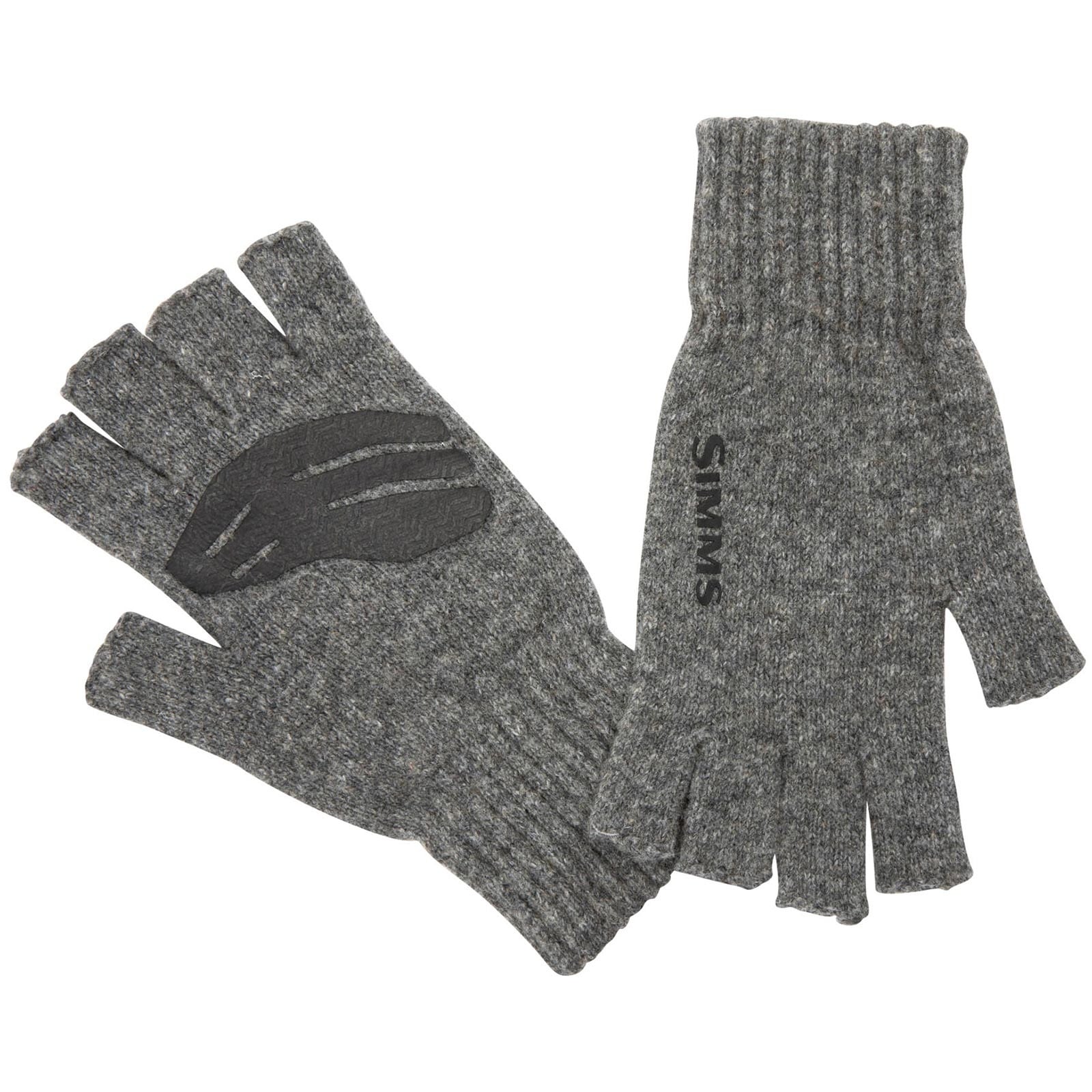 Simms Men's Wool Half-Finger Mitts showing palm