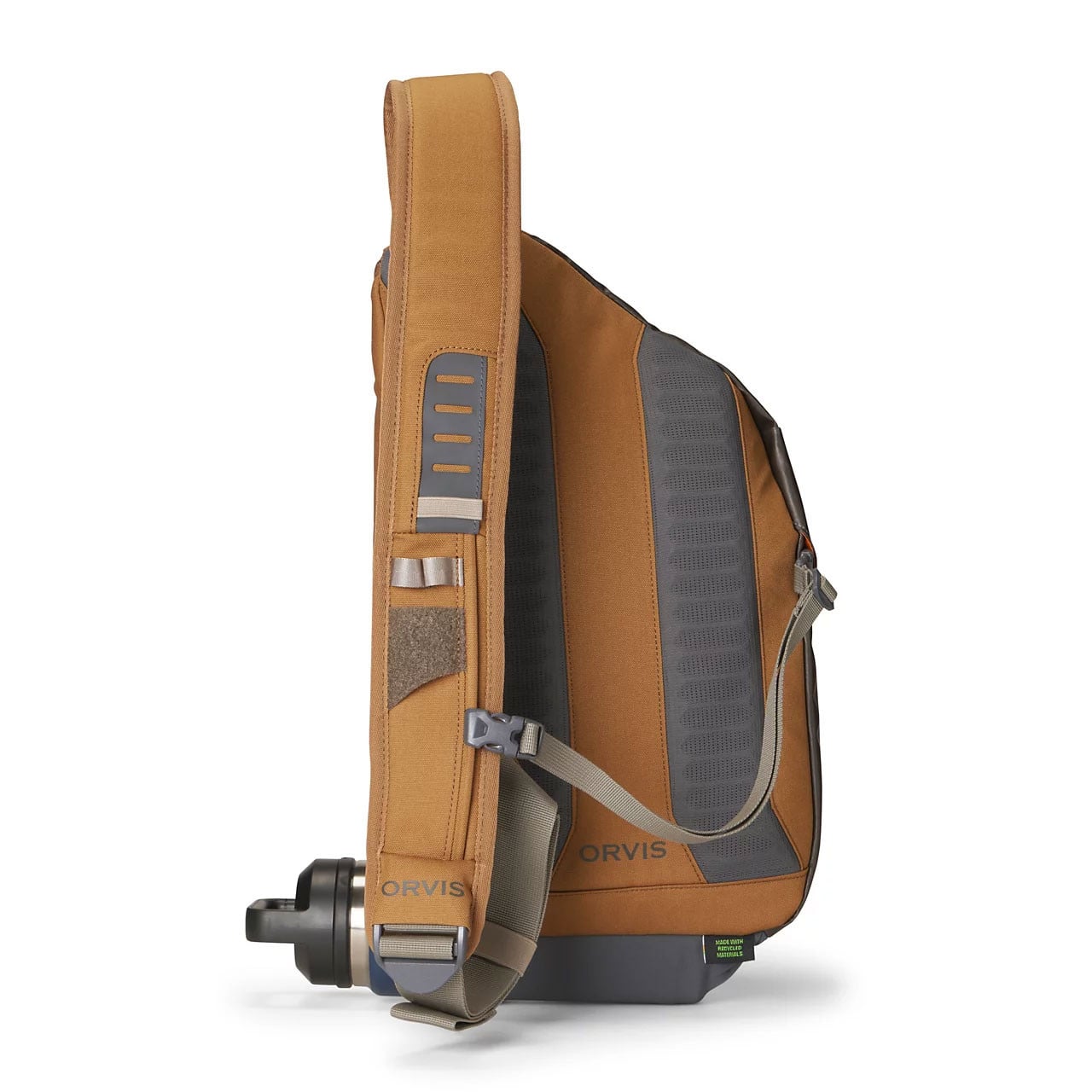 Orvis Sling Pack back view of color Dark Vicuna, accessories not included