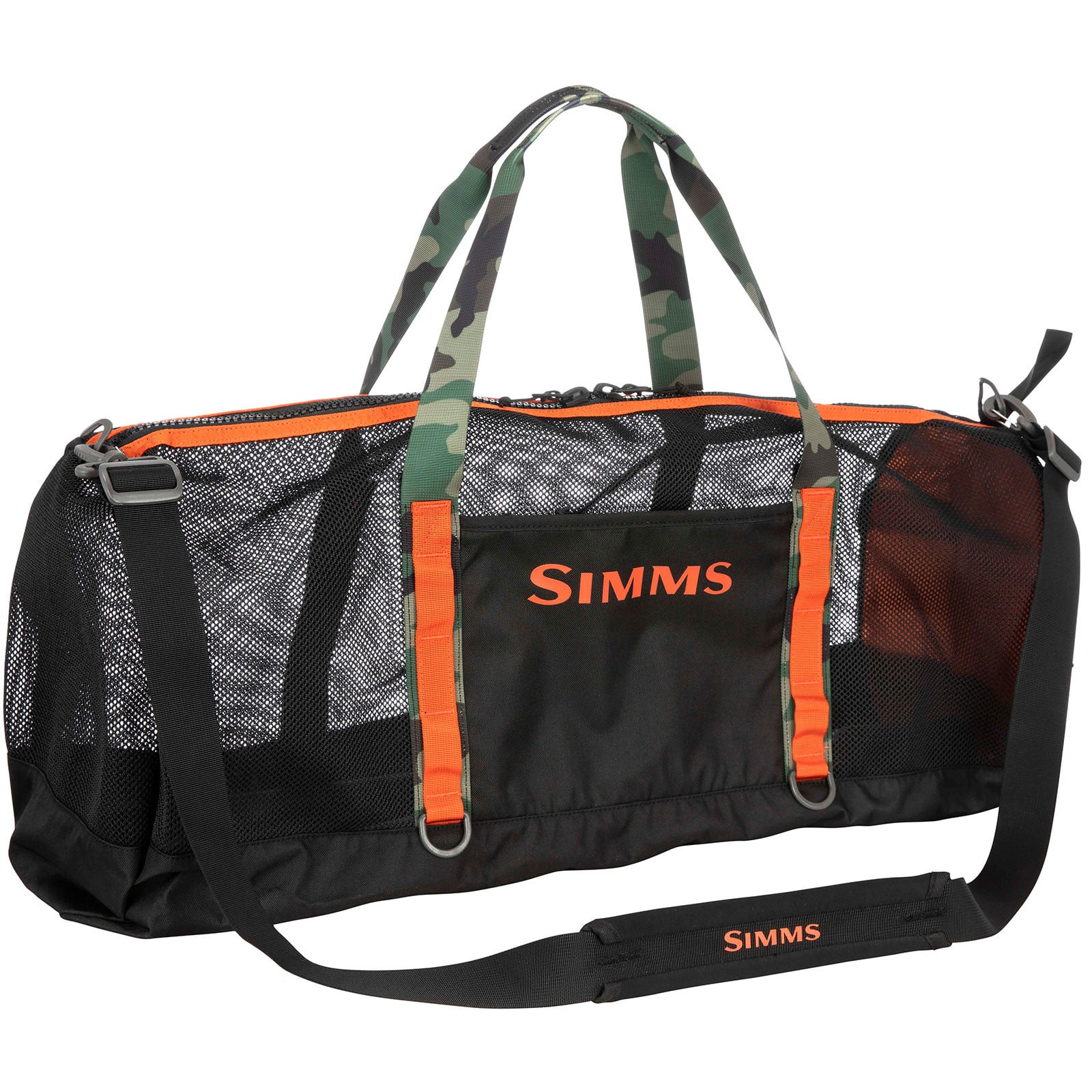 Simms Challenger Mesh Duffel Bag color Black side angle