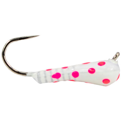 Widow Maker Lures Tungsten Glow DropLit Jig White Polka Dot Glow