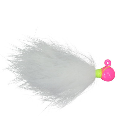 VooDoo Custom Tackle Rabbit Hair Jigs Hot Pink-White