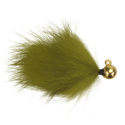 VooDoo Custom Tackle Rabbit Hair Jigs Gold Plate-Olive