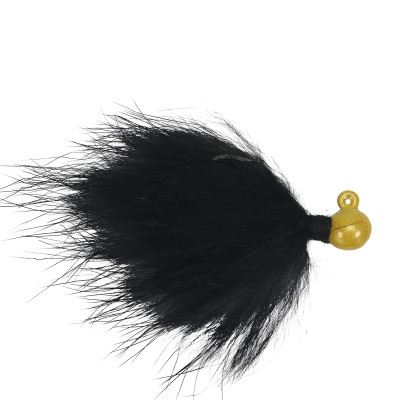 VooDoo Custom Tackle Rabbit Hair Jigs Yellow Chartreuse-Black