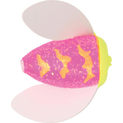 Worden's Spin-N-Glo - White Wings - Glitter Pink Chartreuse Tiger