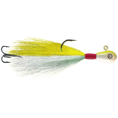 Kalin's Google Eye Hair Jig Chartreuse-White