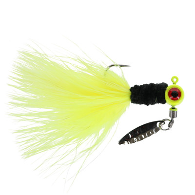 Strike King Mr. Crappie Maribou Sausage Spin Tuxedo Black Chartreuse