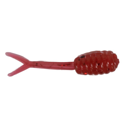 ADK Custom Jigs Ice Fluke Plastic Soft Baits Blood Red