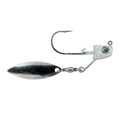 Great Lakes Finesse Sneaky Underspin White Shad-Silver Blade