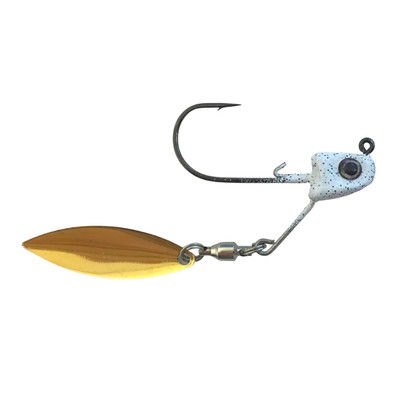 Great Lakes Finesse Sneaky Underspin White Shad-Gold Blade