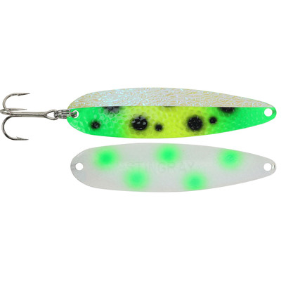 Michigan Stinger Stingray Spoon Exclusive Color - Glow Frog-Green Dot