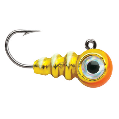 VMC Tungsten Larv Eye Jig, Green Orange Glow / 1/16oz.