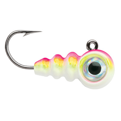 VMC Tungsten Larv Eye Jig, Green Orange Glow / 1/16oz.