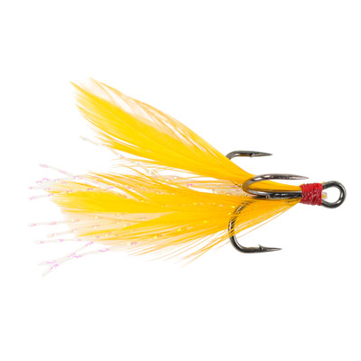 Clam Feathered Gaff Treble Hooks - SZ10 White