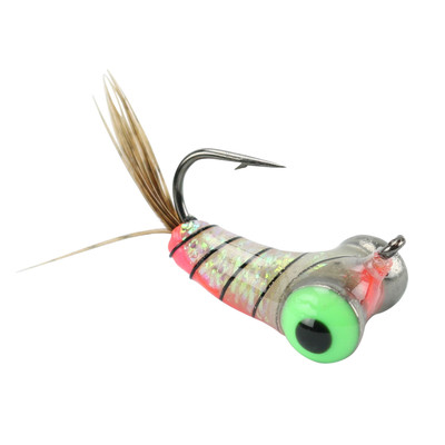 Caddis Cane and Glow Tungsten Jigs For Ice Fishing From Widow Maker Lures 