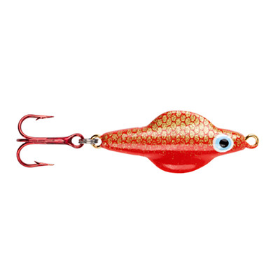 Lindy Rattl'n Flyer Jigging Spoon Gold Shiner Red Glow