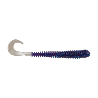 Berkley PowerBait Rib Worm Electric Blue/White / 4in